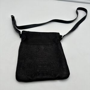 Spirit Of The Wild Crossover Black Leather Bag Zippered Top And Interior Pocket
